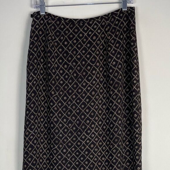 Vintage Y2K Ann Taylor 100% Silk Side Slit Maxi Skirt Size 10 NEW - Picture 6 of 8